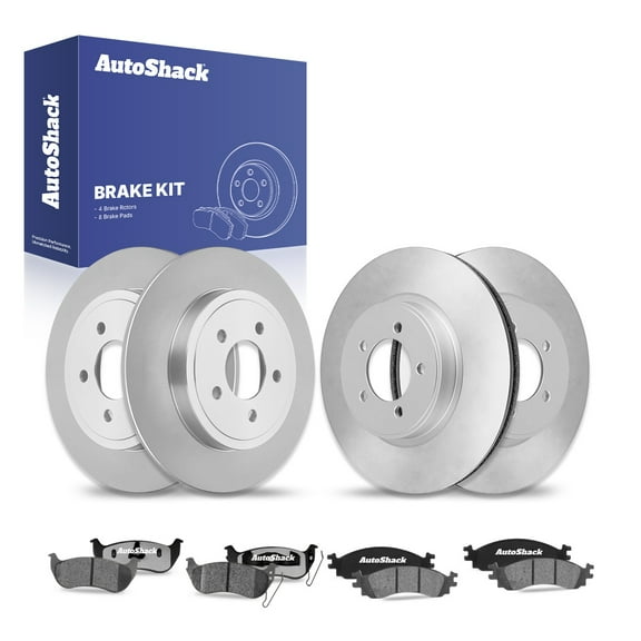 AutoShack Front Vented & Rear Solid Brake Rotors   Ceramic Pads 12-PC Brake Kit Replacement for 2006-2010 Ford Explorer 2007-2010 Ford Explorer Sport Trac 2006-2010 Mercury Mountaineer