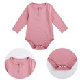 thumbnail image 4 of Gibobby Mamelucos para bebe niña Recién nacido bebé niños niñas manga larga sólido otoño primavera ropa recién nacida(Rosa, 12-18 Meses), 4 of 5