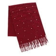 thumbnail image 2 of CTM  Pearl Embellished Solid Fringe Oblong Scarf (Women), 2 of 4
