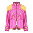 thumbnail image 3 of Hansber Kids Boys Girls Drum Majorette Jacket Long Sleeve Fringe Tassel Coat Honor Guard Uniform Stage Show Outfit Hot Pink 10, 3 of 5