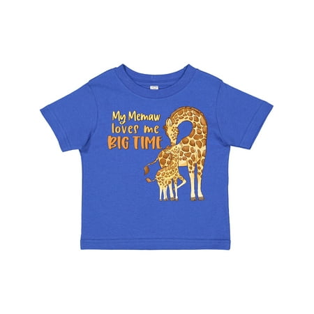 

Inktastic My Memaw Loves Me Big Time Cute Giraffe Family Gift Toddler Boy or Toddler Girl T-Shirt