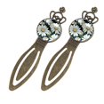 thumbnail image 2 of Daisy Vintage Copper Crown-Shaped Bookmarks: Stainless Steel Material, Gift Set for Readers and Book Lovers - Includes 2 Bookmarks, 2 of 5