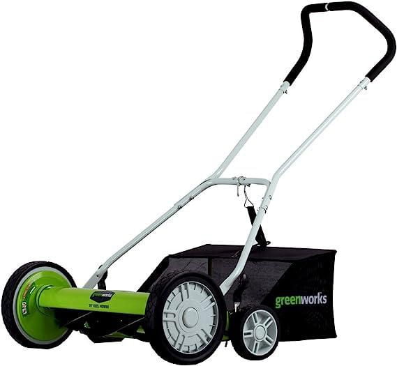 Greenworks 25072 20-Inch Reel Lawn Mower with Grass Catcher