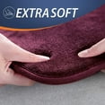 thumbnail image 4 of Extra Thick Memory Foam Bath Rug (17x24 Burgundy) Non Slip Absorbent Super Cozy Velvet Bathroom Mat, Luxury Soft Plush Small Carpet for Bath Room Shower Floor Tub, Machine Wash Dry, 4 of 6