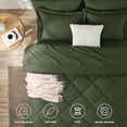 thumbnail image 2 of Juego de edredón CozyLux Queen, verde oliva, 7 piezas, todas las estaciones, 2 of 8