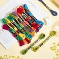 thumbnail image 3 of 210 Yards 24 Skeins Colorful Cross Stitch Floss Embroidery Threads Polyester Friendship Yarn Rainbow 6 Ply Embroidered String, 3 of 9