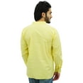 thumbnail image 2 of Atasi Men's Ethnic Kurta Yellow Mandarin Collar Cotton Tunic Shirt-Medium, 2 of 6