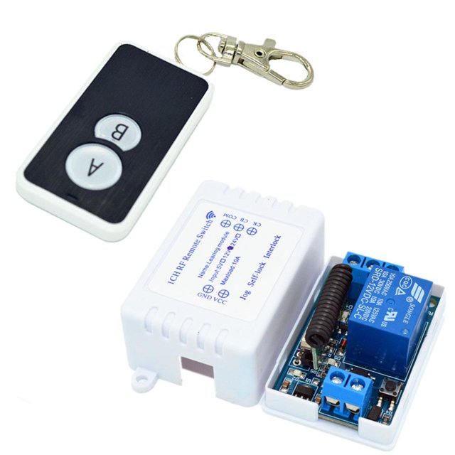 433Mhz Interruptor de control remoto 5V / 12V / 24V 10A 1 Receptor de Autobloqueo y enclavamiento Soledad Interruptor de control remoto infrarrojo
