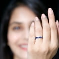 thumbnail image 4 of Rosec Jewels Trellis Set Lab Created Blue Sapphire Womens Eternity Ring, Lab Grown Blue Sapphire Full Eternity Ring, 18K White Gold, US 11.00, 4 of 8