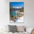 thumbnail image 6 of Lake Tahoe Canvas Wall Art Decor for Bedroom Bathroom Forest Snow Blue Sky Clouds Scenery Picture Print Painting,Framed Artwork for Living Room,Office 12" Wx18 L, 6 of 6
