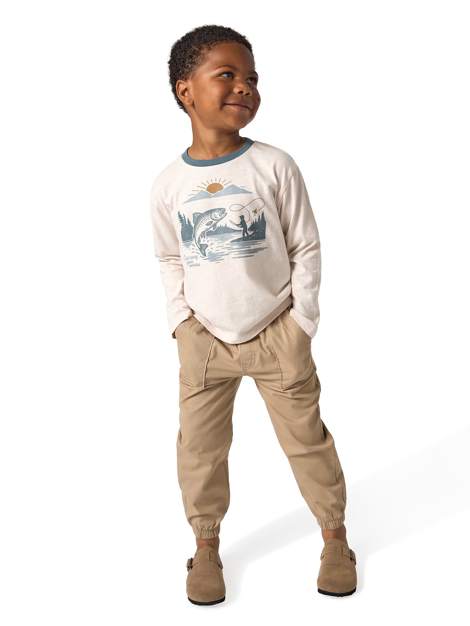 Modern Moments by Gerber Toddler Boy Graphic Tee Top and Joggers Outfit Set, Sizes 12 Months - 5T