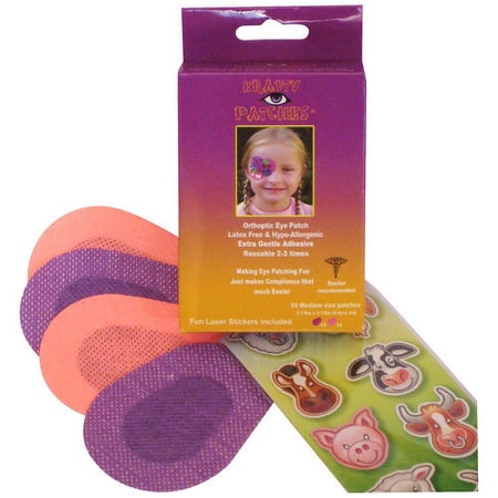 Krafty Eye Patches Orthoptic Eye Patches for Girls, Medium Size, 20 count