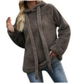 thumbnail image 2 of DPTALR Blouse d'Hiver Chaude pour Femmes Manches Longues en Peluche Unie, 2 of 7