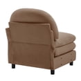 thumbnail image 4 of NEW Vitoria 30.3" Curved Armless 1-Seat Modular Sofa, Teddy Fleece Fabric with Throw Pillow, Double-Layer Cushion, Easy Assembly, for Living Room, Camel, 4 of 6