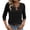 Black, variant on Staron Summer Tops for Women Casual V Neck 3/4 Sleeve Blouses Loose Button Up Shirts Trendy Cute T-Shirts Outfits, Orange S