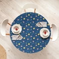 thumbnail image 4 of Ambesonne Space Fitted Round Tablecloth, Little Cartoon Rocket, 36"- 40" Diameter, Multicolor, 4 of 5