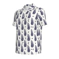 thumbnail image 2 of Vsdgher Blue Leaves Print Men's Short Sleeve Stretch Polo Shirt, Moisture-Wicking Performance Polo Shirt, 2 of 8