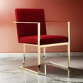 thumbnail image 6 of Boly 22 Inch Dining Side Chair Armchair- Maroon Velvet- Gold Steel Frame, 6 of 6