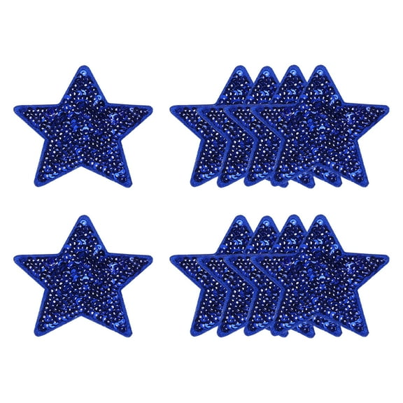 Uxcell Sequin Star Iron on Patches, Embroidery Sequin Patches for Clothing Repair Backpack Shoes Decoration Deep Blue 2.6 in