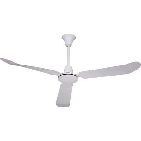 Industrial Ceiling Fan With Three Blades 56 In White On White