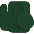 thumbnail image 3 of Elegant set for bathroom non slip bath mat 3pc super soft plush chenille #6 hunter green color, 3 of 3