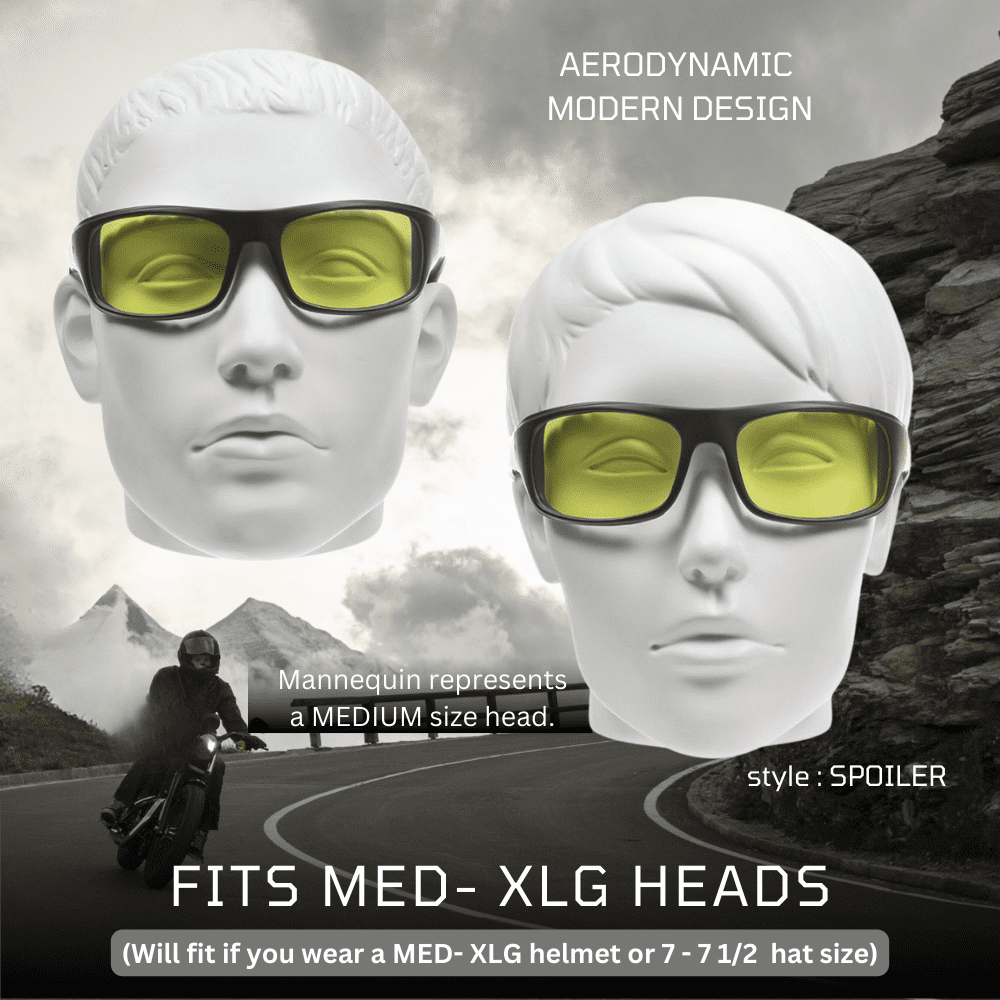 Bikershades Motorcycle Riding Safety Sunglass Foam Padded Large Fit Wind, Dust and Impact Resistant