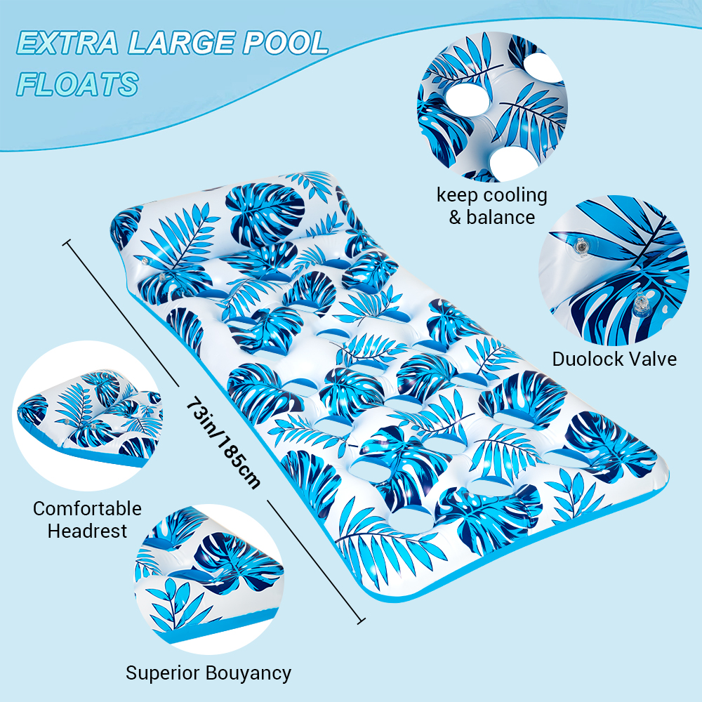 Swfoer Inflatable Pool Lounge Float 73x34in photo 4