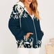 thumbnail image 1 of ICHUANYI Clearance Women Fashion Printed Blouse Long Sleeve Tops Sweatshirt Pockets Hoodied(Navy, XXL) ICHUANYI WER2023081511891, 1 of 6