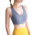 thumbnail image 1 of Ropa interior femenina Sujetador de yoga para mujer, deportivo, acanalado, cuello en V, entrenamient CACAGOO  Ropa interior femenina, 1 of 7