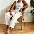 thumbnail image 5 of RFQWOVSR Women's Elastic Waist Drawstring Wide Leg Linen Pants with Pockets Loose Fit Casual Summer Trousers S, 5 of 5