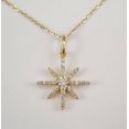 thumbnail image 3 of TAAPSEE JEWELS 14k Yellow Gold Finish Round Cut Cubic Zirconia Star Pendant Chain, 3 of 4