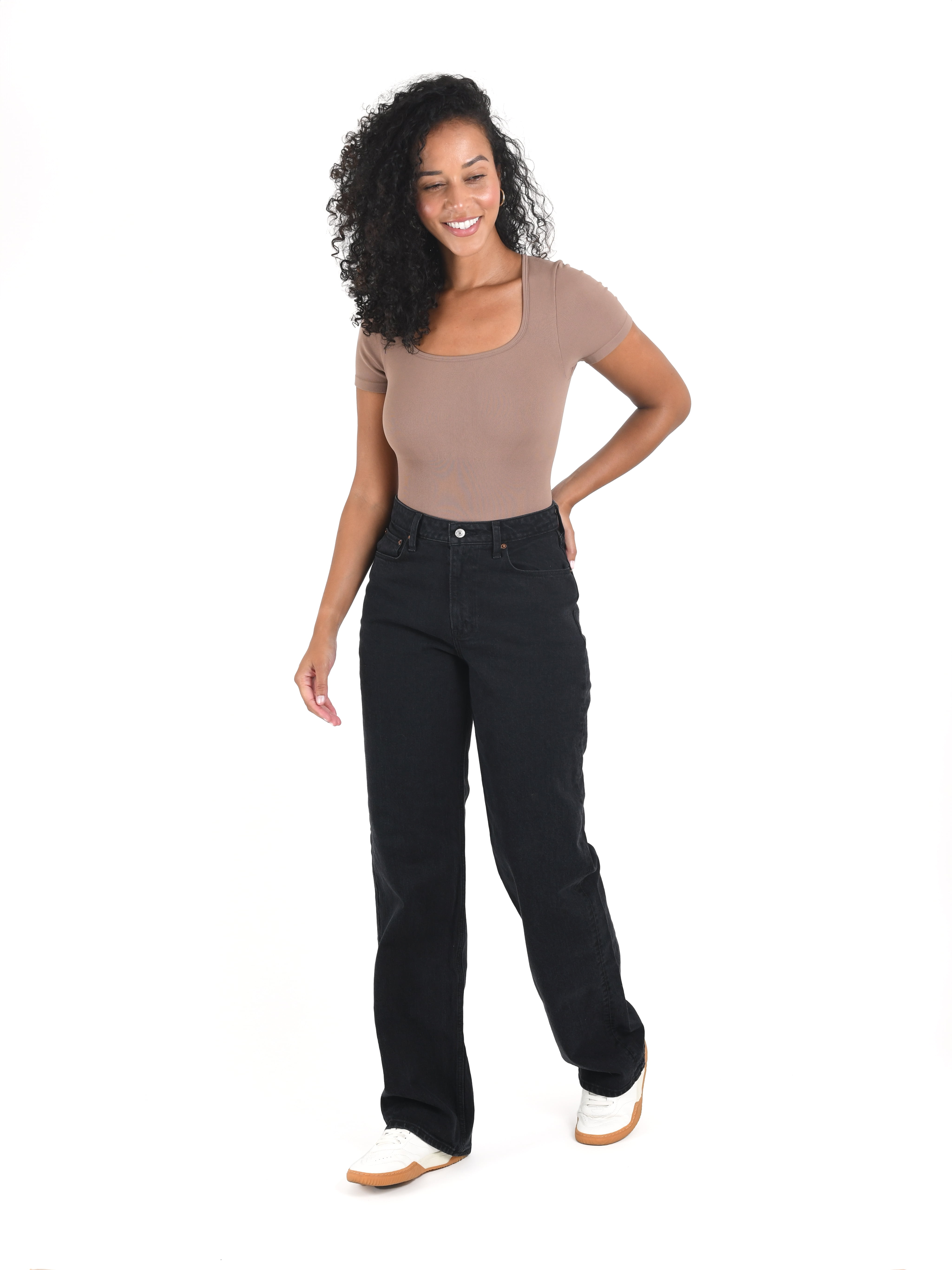 Joyspun Women's Seamless Slimming Bodysuit with Short Sleeves, 2- Pack, Sizes XS-XXXL