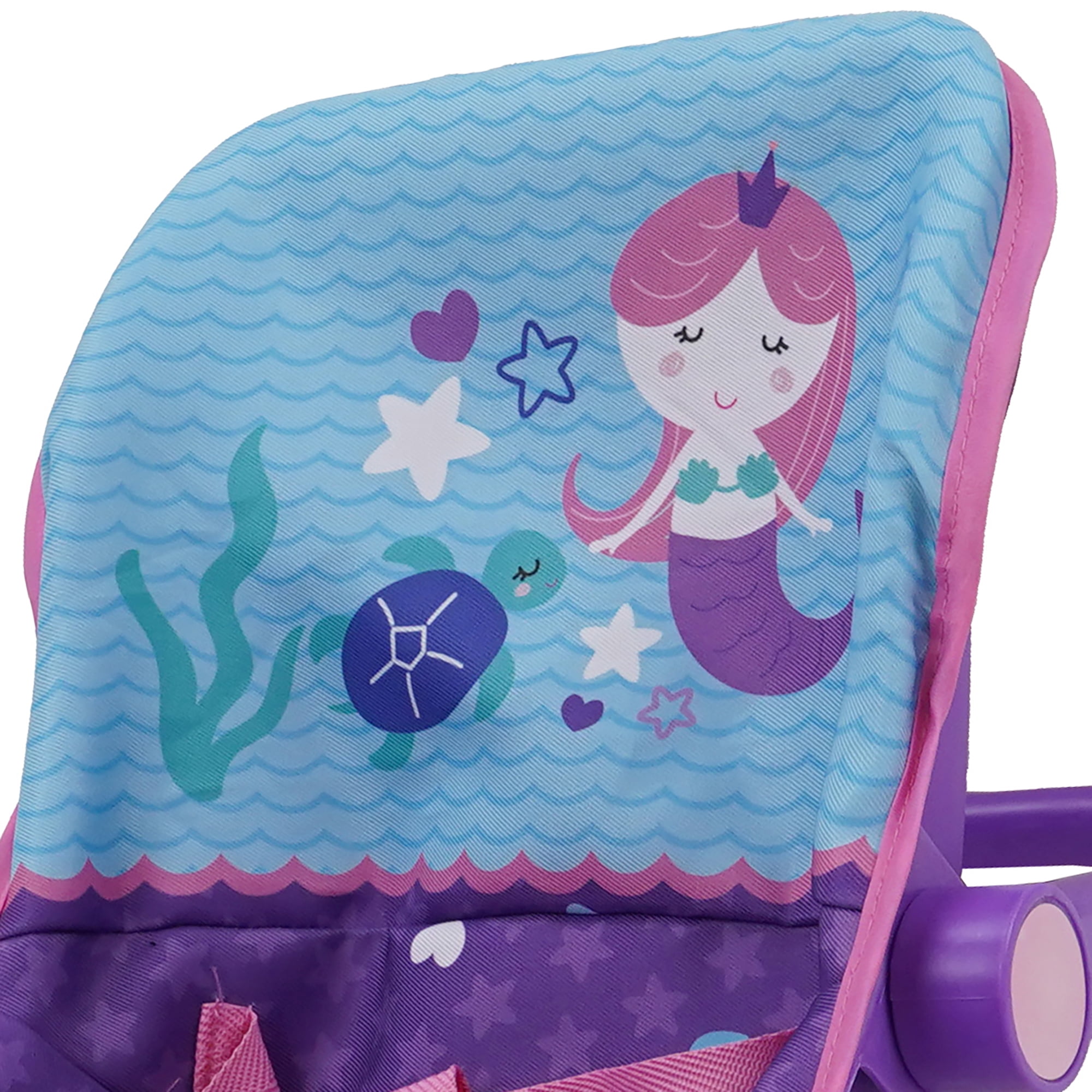 509: Mermaid Doll Car Seat - Kids Pretend Play, Converts Into a Feeding Chair, Ages 3+