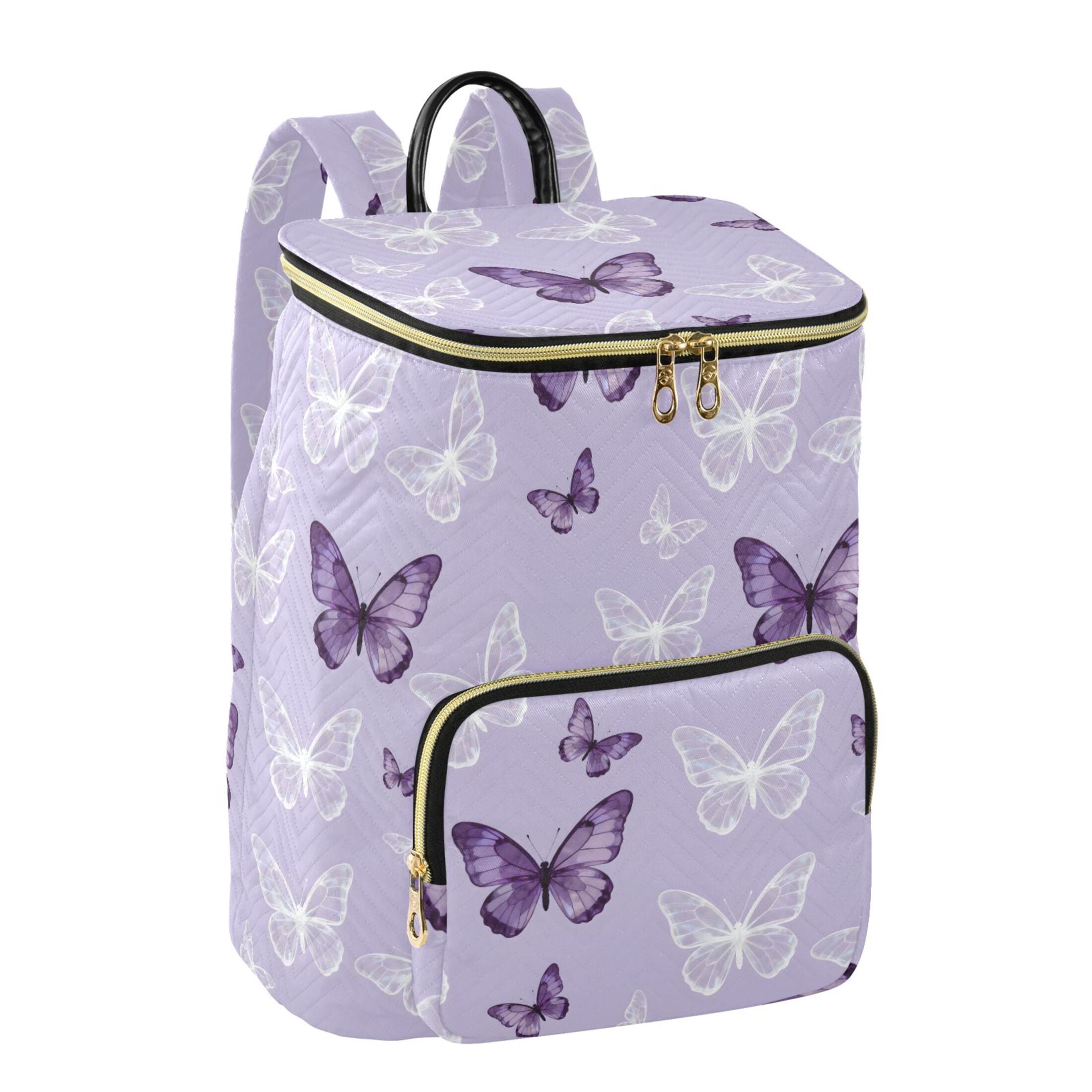 ALAZA Butterfly Purple Travel Backpack Laptop Bag Large Capacity Daypack