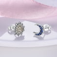 thumbnail image 3 of NARMO Original 925 Sterling Silver Stud Earrings AAA CZ Sun Moon for Women Jewelry Gift, 3 of 6
