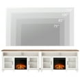 thumbnail image 4 of WAMPAT Farmhouse TV Stand with 18'' Electric Fireplace, Highboy Wood Media Entertainment Center with Glass Door, Storage Cabinet Console Table for TVs Up to 110 Inches TV,White, 4 of 9