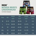 thumbnail image 2 of 3 PACK Big and Tall Mens Boxer Briefs Scrawl Print Plus Size Underwear With Fly Comfy Breathable Boxers, 2 of 5