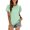 Mint Green, variant on Purcoar Womens Ruffle Blouses Summer Shirts Short Sleeve Knit Tops