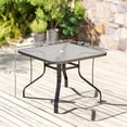 thumbnail image 3 of Outsunny Square Tempered Glass Patio Dining Table with Umbrella Hole, 3 of 10