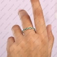 thumbnail image 3 of Emerald Zig-Zag Full Eternity Band Ring, Stackable Ring, 925 Silver Ring, Handmade Fine Ring Jewelry, May Birthstone Ring Jewelry, Gift For Mom, 3 of 4