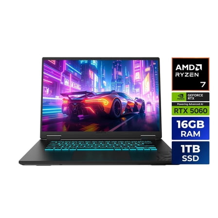 GIGABYTE GAMING A16 Gaming Laptop - 165Hz 1920x1200 WUXGA - NVIDIA GeForce RTX 5060 - AMD Ryzen 7 260 - 1TB SSD with 16GB DDR5 RAM - Windows 11 Home AD
