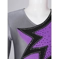 thumbnail image 6 of YONGHS Kids Girls Shiny Long Sleeve Gymnastics Leotards Ballet Dance Sports Ice Skating Bodysuit Purple 8, 6 of 7