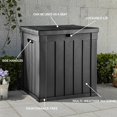 thumbnail image 2 of 50-Gallon Weatherproof Outdoor Storage Box - Black Resin, 2 of 5