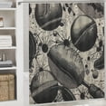 thumbnail image 6 of Orinice Balls Bats Grungy Effect Bathroom Decor Set with Hooks, Colorful Luxurious Graphic Print Polyester Fabric Shower Curtain, Chic Modern Design, Multi Size Options 60x72, 6 of 7