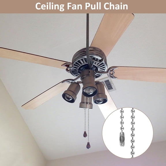 Ceiling Fan Pull Chain - 236in Steel Military Ball Bead Chain 3mm, Extra Long Rust-Proof Fan Pull Chain Extension With 30 Connectors, Adjustable Beaded Chain For Lights, Curtains, Tags