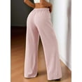 thumbnail image 2 of Women'S Drawstring Waist Straight Streetwear Wide Leg Sweatpants Casual Loose Baggy Long Summer Pants Pink XS, 2 of 7