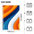 thumbnail image 2 of FORMRS 1-Subject Spiral Notebook 8" x 5" College Ruled 60 Refillable Sheet A5 Hard Cover, Orange Abstract Wavy, 2 of 7