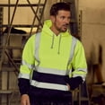 thumbnail image 1 of High Visibility Reflective Stripes Safety Workwear Men Hoodie Pullover Sweatshirt, 1 of 2