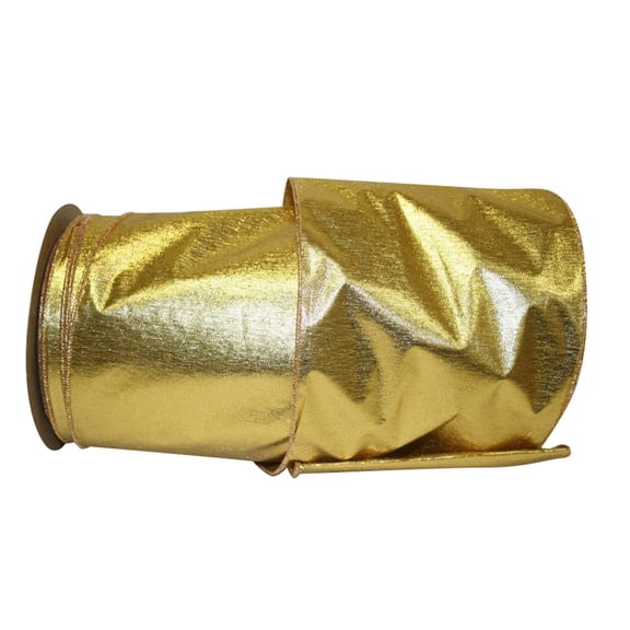 JAM Paper All Occasion Gold Nylon Wired Christmas Ribbon, 900" x 6"