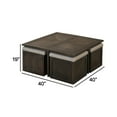 thumbnail image 5 of BenJara Coffee 40 Inch Cocktail Table with 4 Nesting Ottomans, Espresso Brown, Gray, 5 of 5